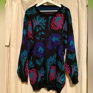 Vintage Floral Shimmer Sweater